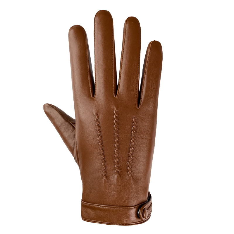Leather Driving Glove - ถุงมือหนังแกะแท้สำหรับผู้ชาย บุด้วยขนแกะ ให้ความอบอุ่น ทนลมและความหนาว เหมาะสำหรับการขับรถ ทำธุรกิจ