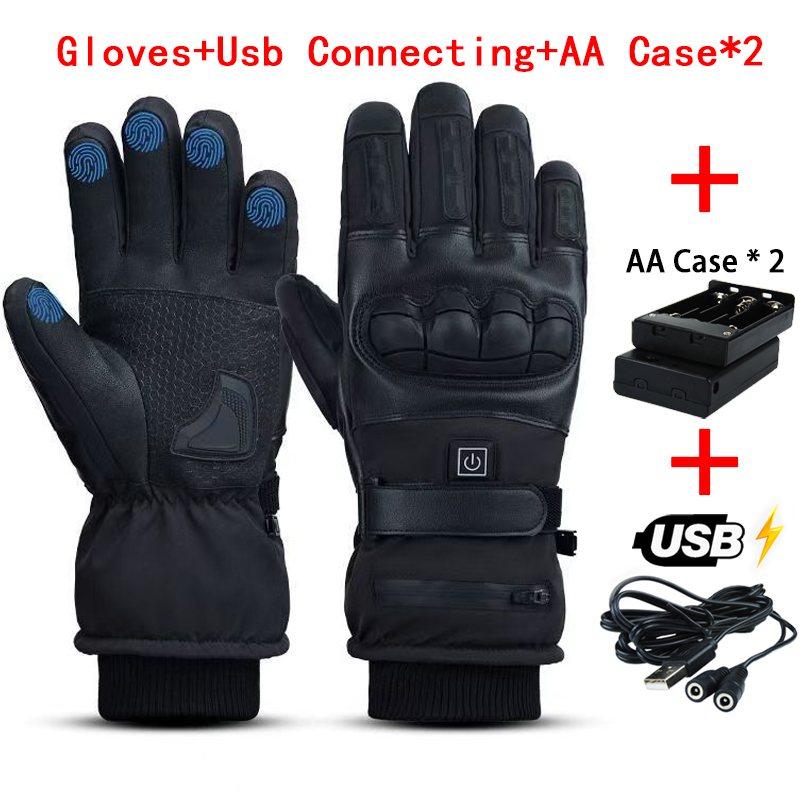 Ski Glove Waterproof - ถุงมืออุ่นมืออุ่นไฟฟ้าความร้อนถุงมือกันน้ําสโนว์บอร์ดขี่จักรยานรถจักรยานยนต์จักรยานสกีกลางแจ้งถุงมือฤดูหนาว