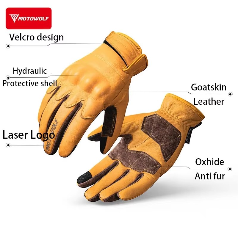ถุงมือหนังสำหรับขี่มอเตอร์ไซค์ - Motorcycle Glove Knuckle บทวิจารณ์และราคา