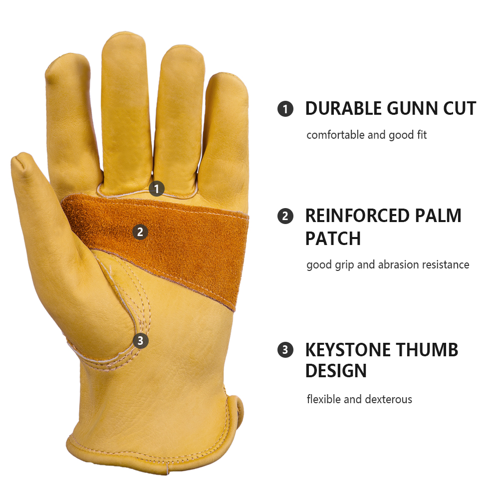 ถุงมือหนังสำหรับงาน 1 คู่ ถุงม - Leather Driving Glove บทวิจารณ์และราคา